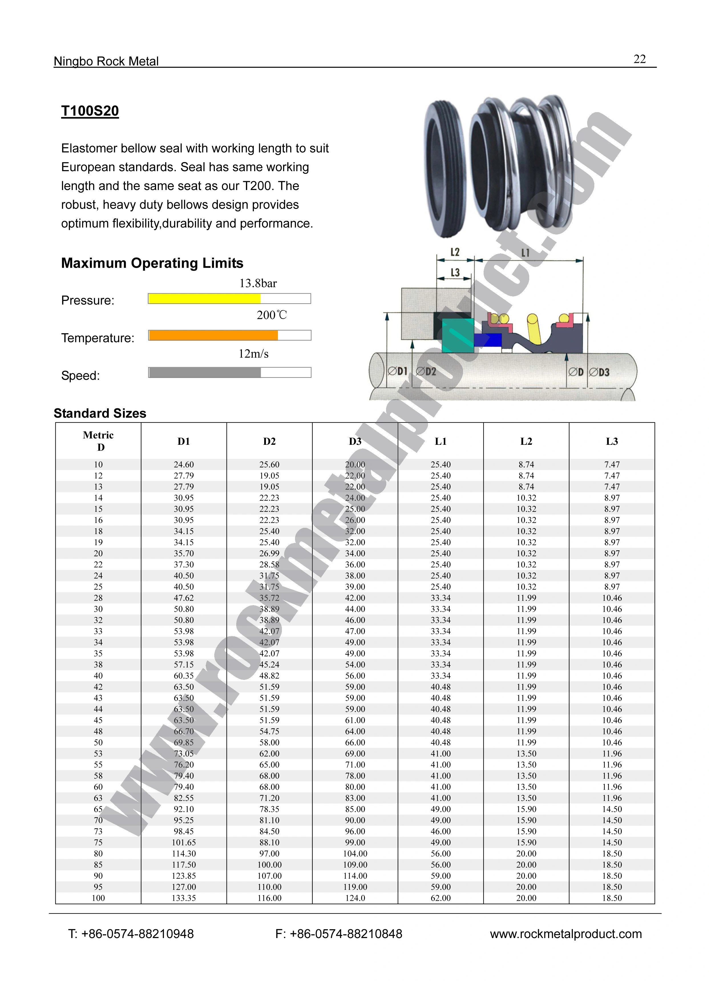 T100S20 Mechanical Seal,eagleburgmm seal,Mechanical seal manufacturer