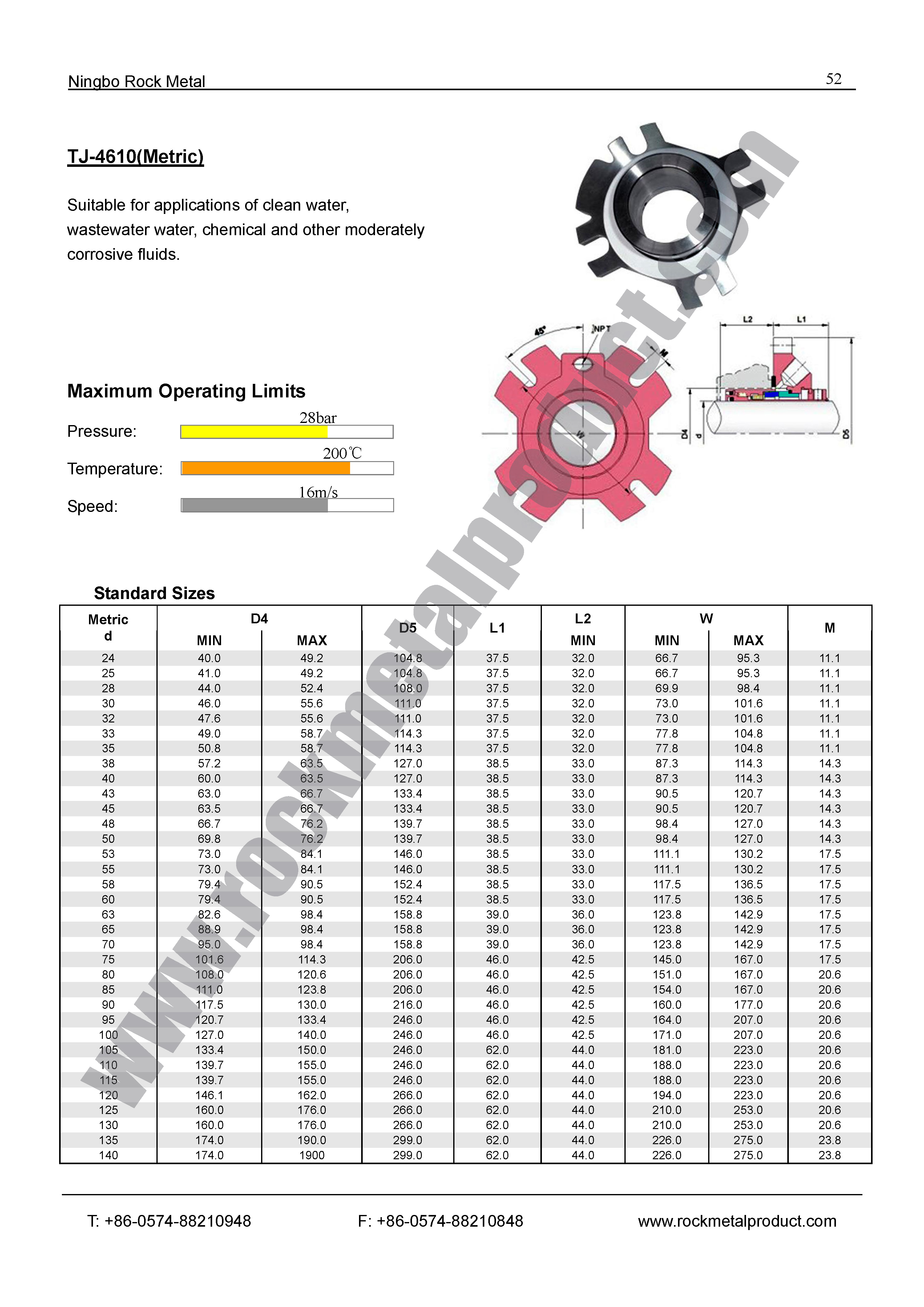 TJ4610 Cartridge Seal,john crane seal,Mechanical seal manufacturer