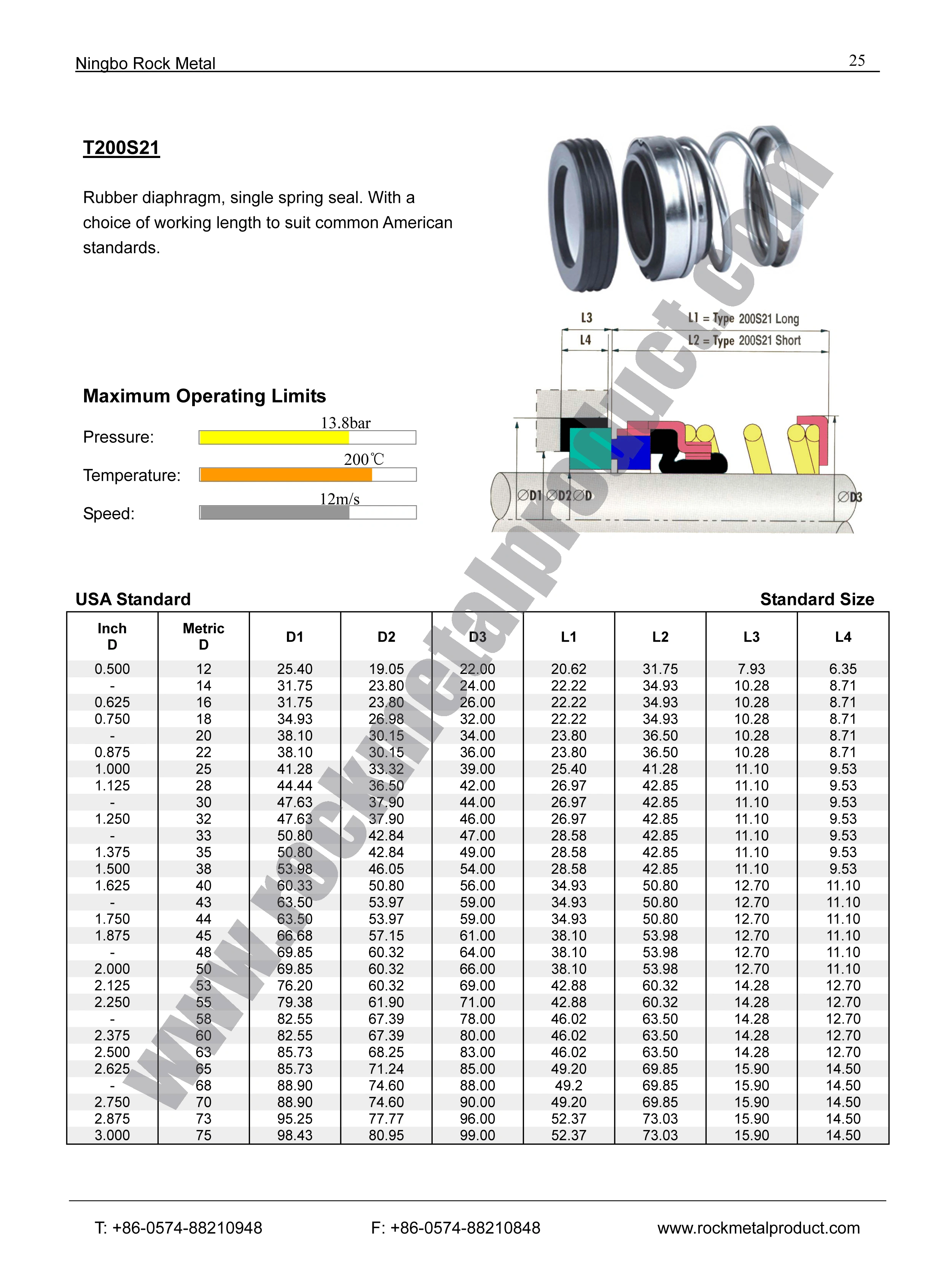 T200S21 Mechanical Seal,john crane seals,pump seal