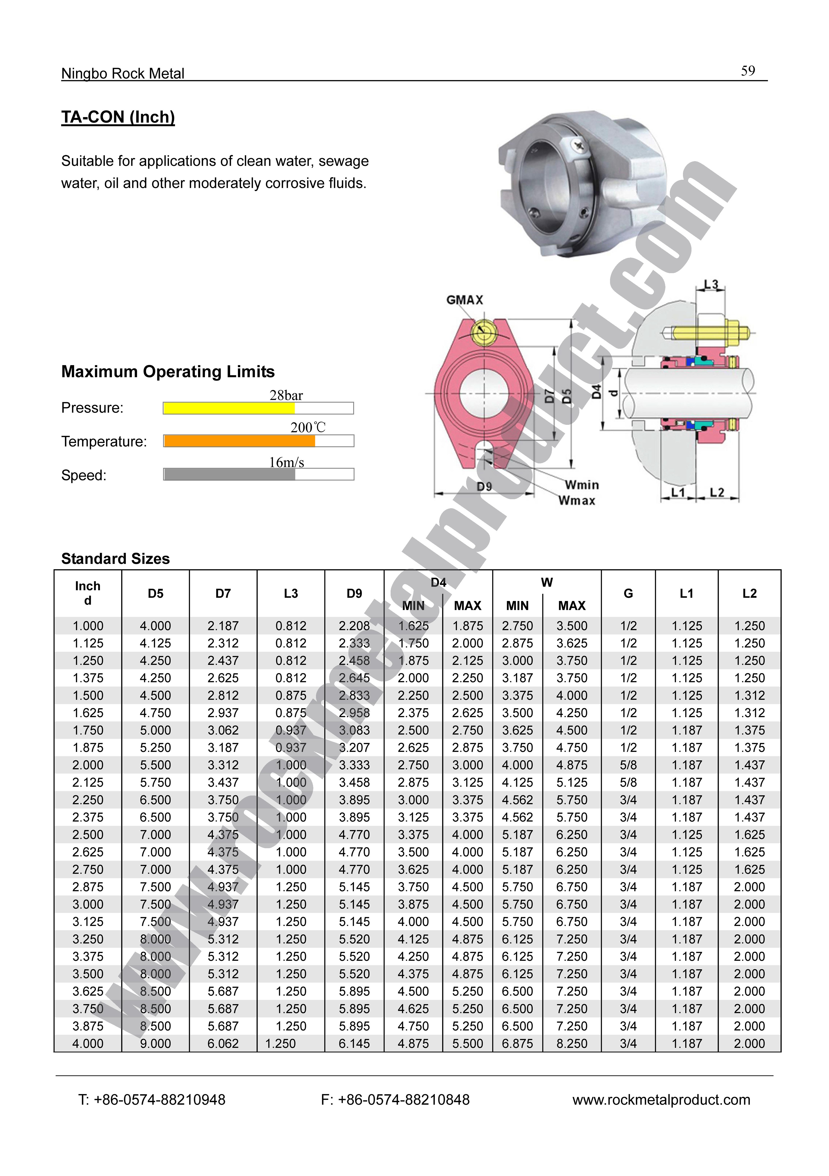 TA-CON Cartridge Seal in,cartridge mechanical seal,pump seal