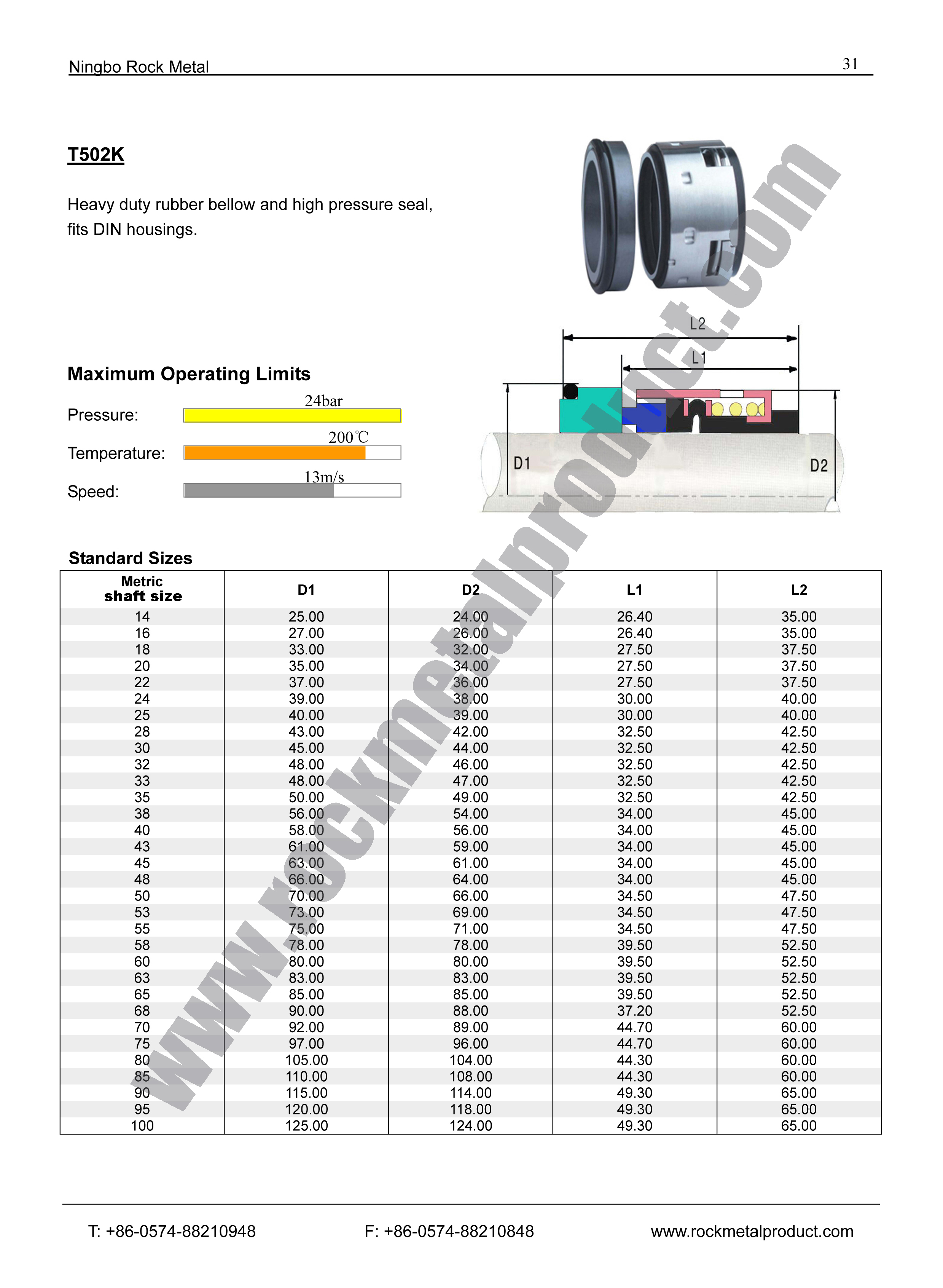 T502K Mechanical Seal,john crane seals,Mechanical Seals for Pumps