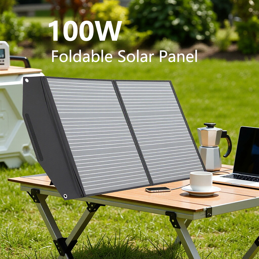 This 100W Camping Foldable Solar Panel also works as practical RV Foldable Solar Charger and versatile regular Solar Panel for outdoor power supply.