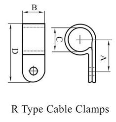 R type Cable clamps