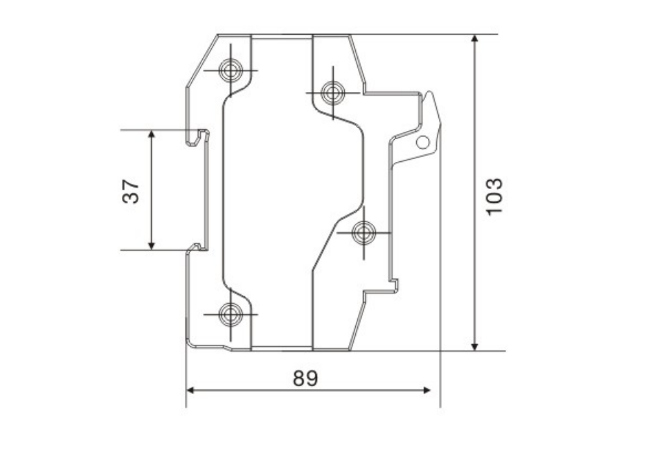 RT18-63 14x51mm Fuse Holder dimension drawing 1