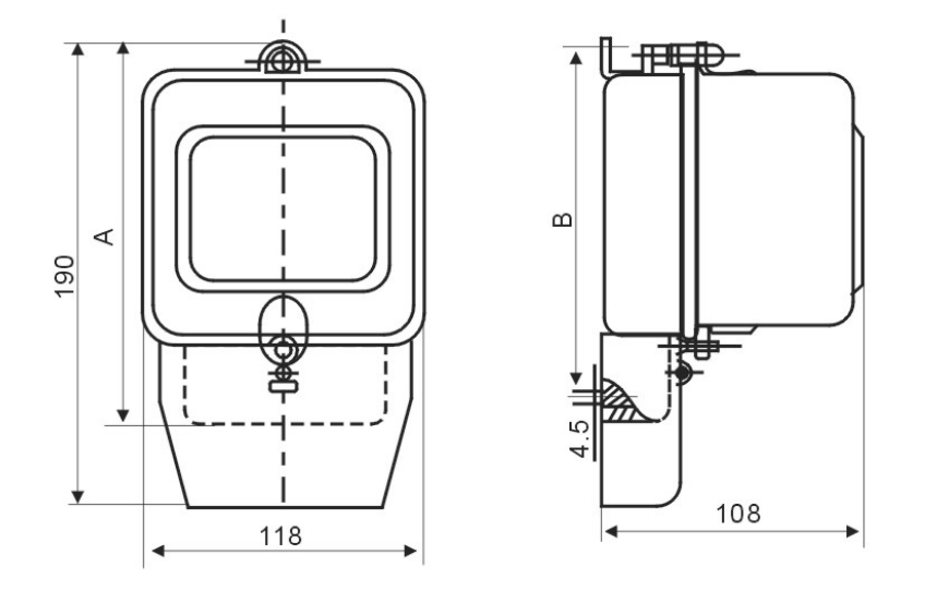 DD862 DD28 watt-hour meter original dimension drawing 2 DD862 DD28 watt-hour meter original dimension drawing 2