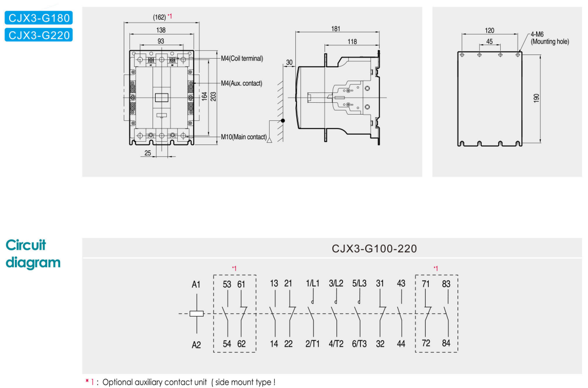 CJX3-G GMC AC contactor original product and dimension drawing 9