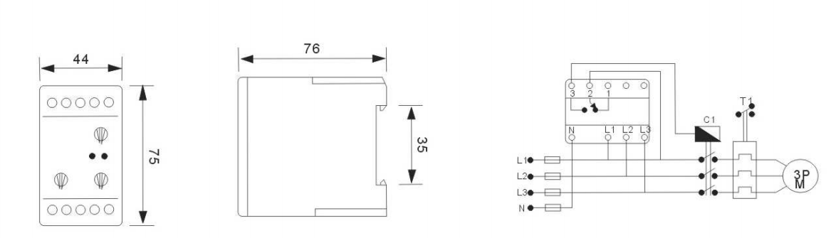 MK-01 phase monitoring relay original wiring and dimension image 2 MK-01 phase monitoring relay original wiring and dimension image 2