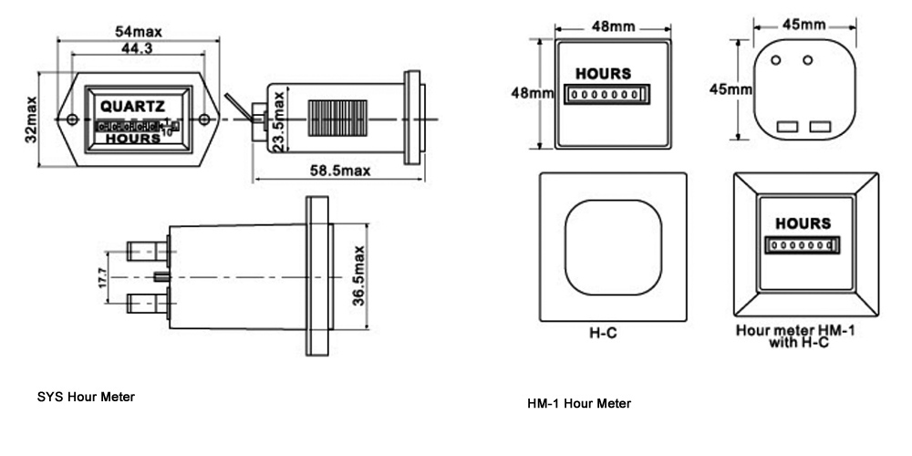 SYS/HM-1 Quartz Hour Meter original technical reference