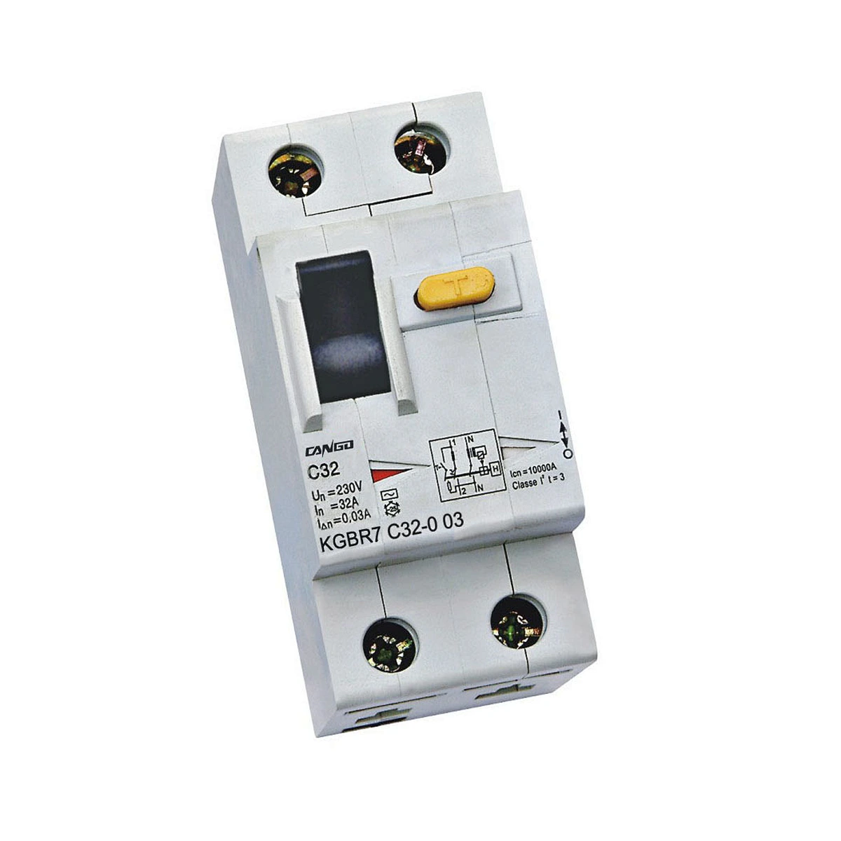 KGBR7 two-pole residual current breaker for 230V panel circuits