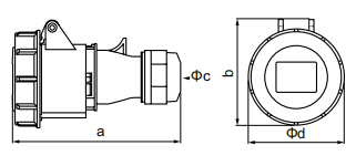 CANGO KG-2132/KG-2232 IP67 industrial coupler dimension drawing