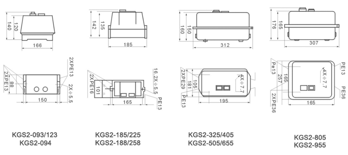 KGS2 LE1-D magnetic starter original dimension drawing KGS2 LE1-D magnetic starter original dimension drawing