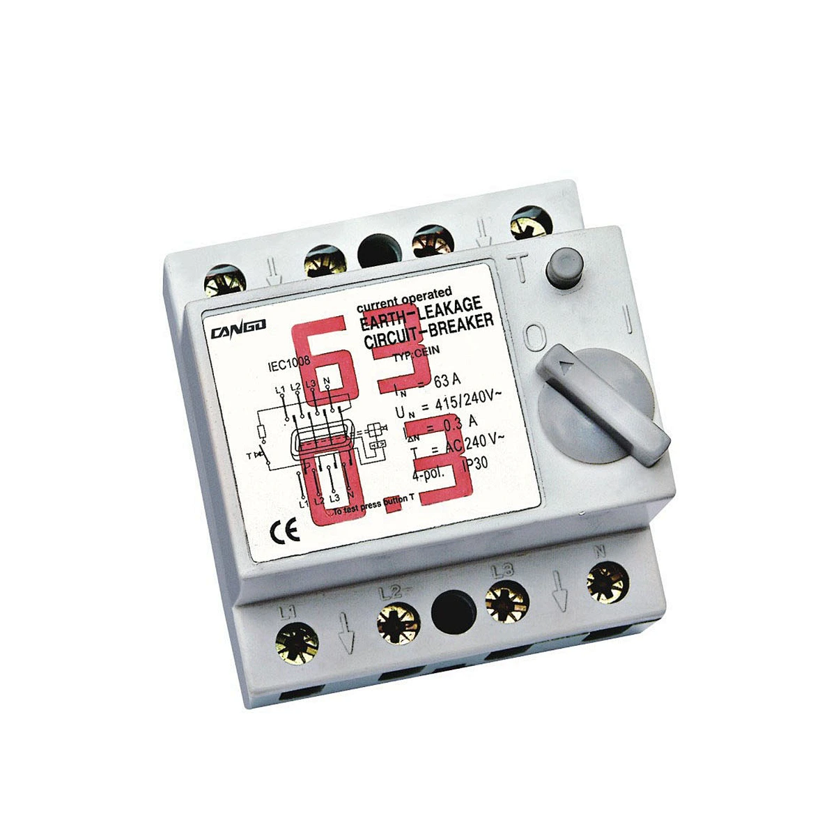 KGIN earth leakage circuit breaker for 240V and 415V electrical systems