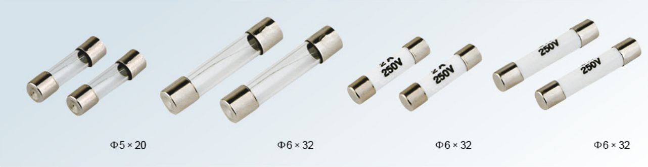Glass and Porcelain Cylindrical Fuse Links glass and porcelain fuse size comparison