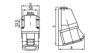 CANGO KG-113/KG-123 220-250V IP44 Industrial Socket for industrial power connection