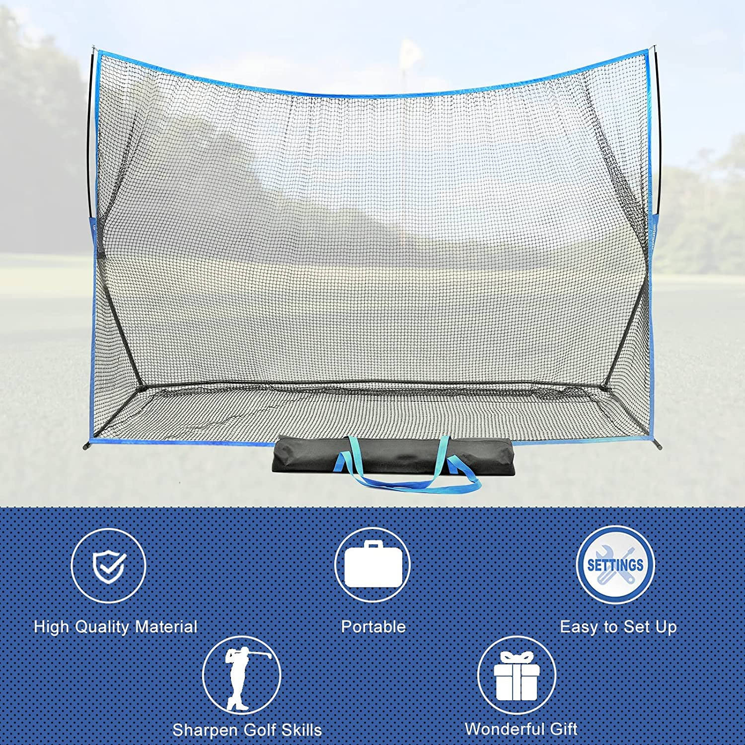 blue golf hitting cage golf practice net Eswing