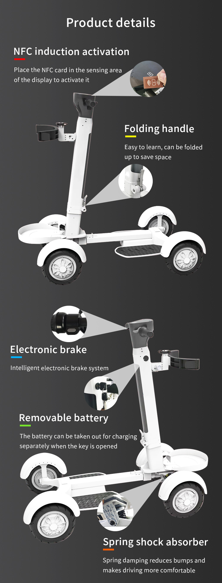 4 wheel mobility scooter details
