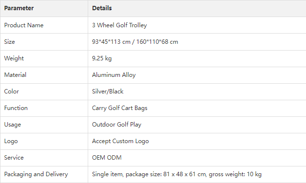 3 wheel golf push cart golf trolley