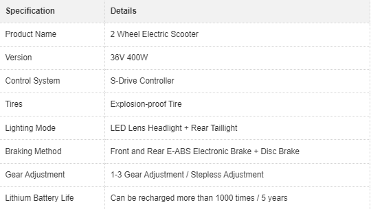 2 Wheel Electric Scooter price