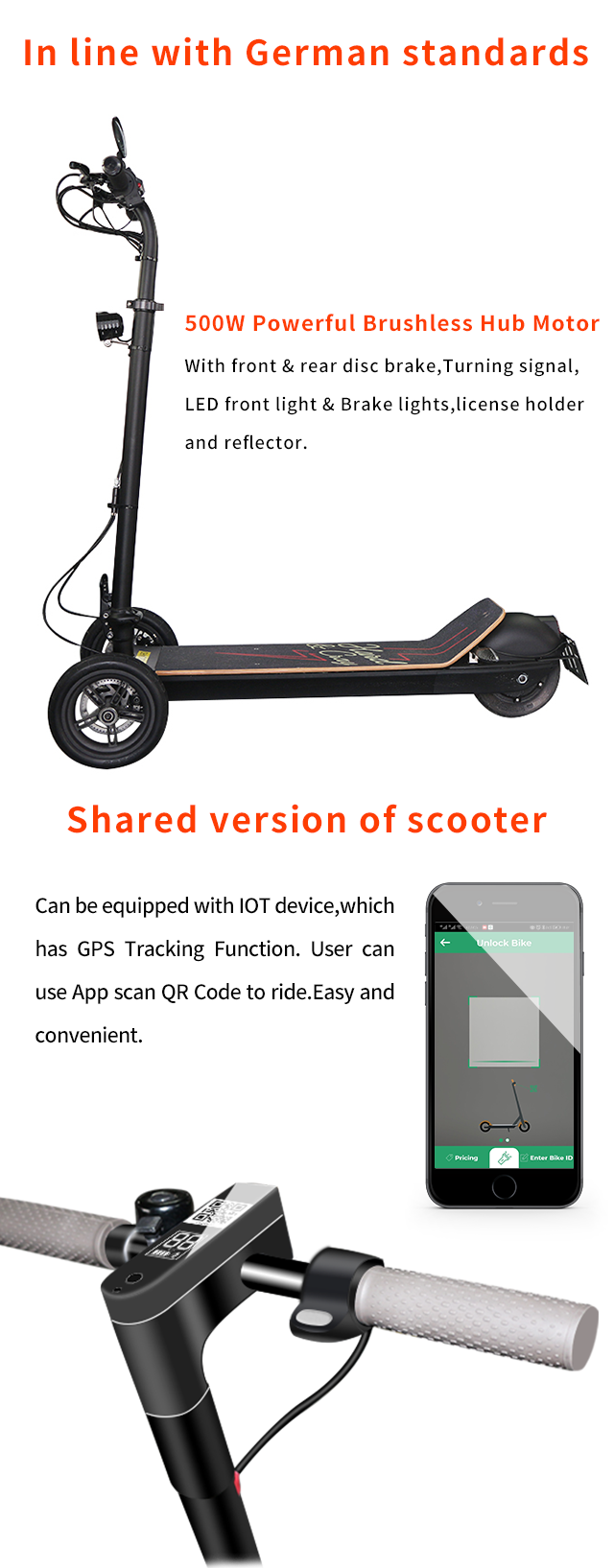 3 wheel Electric scooter product details