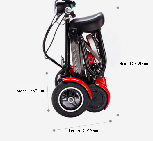 4 wheel electric scooter folding size
