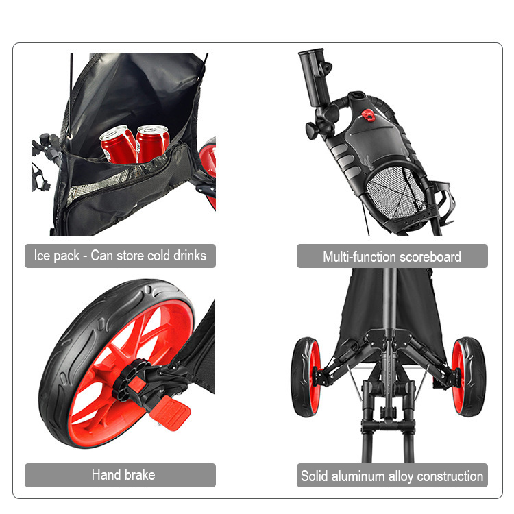 4 wheel foldable golf trolley