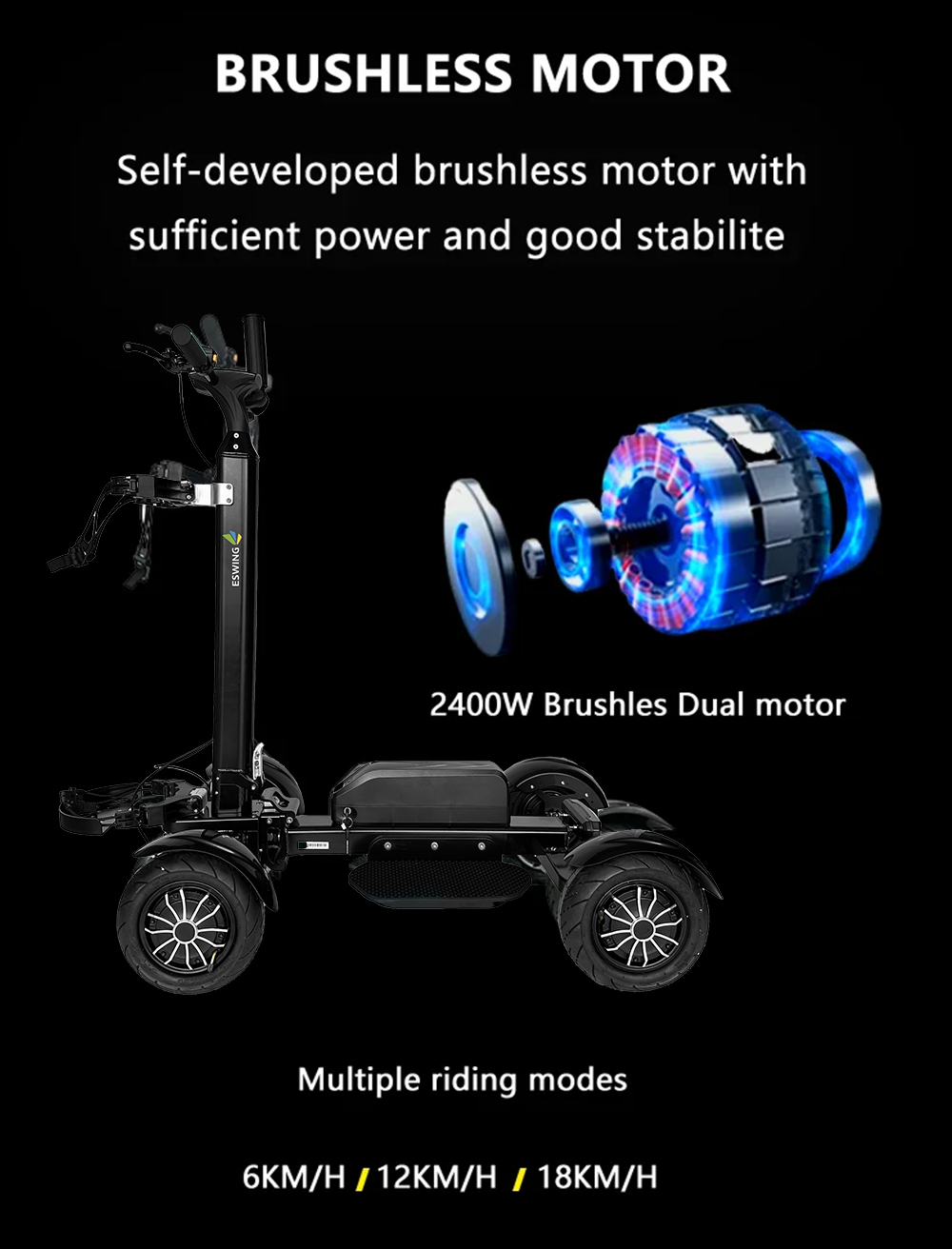 4 wheels electric golf scooter