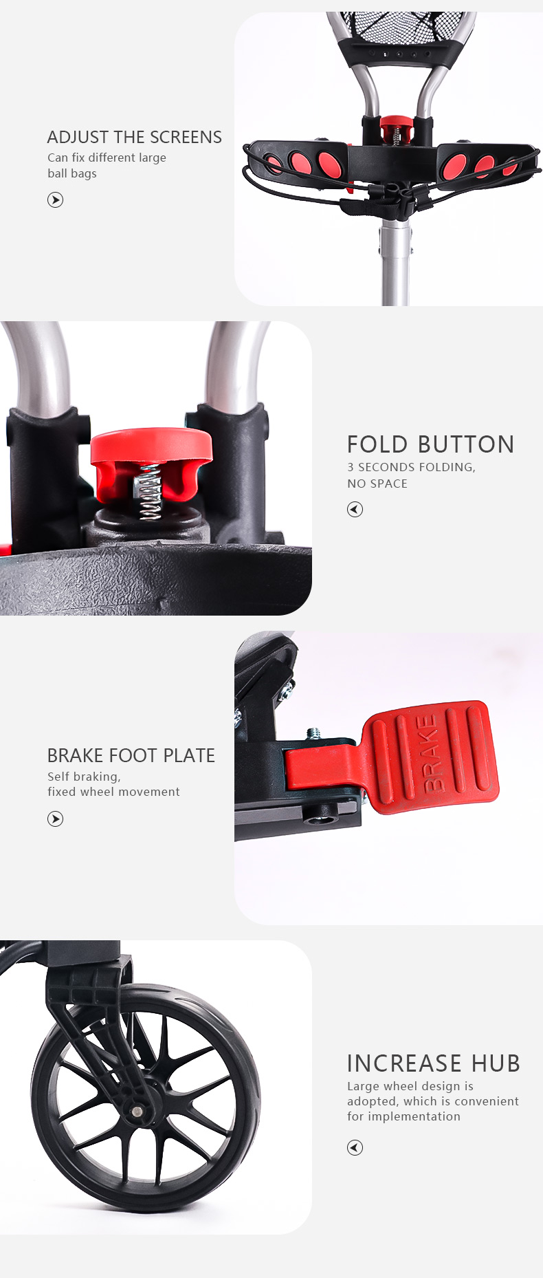 3 wheel golf push cart golf trolley