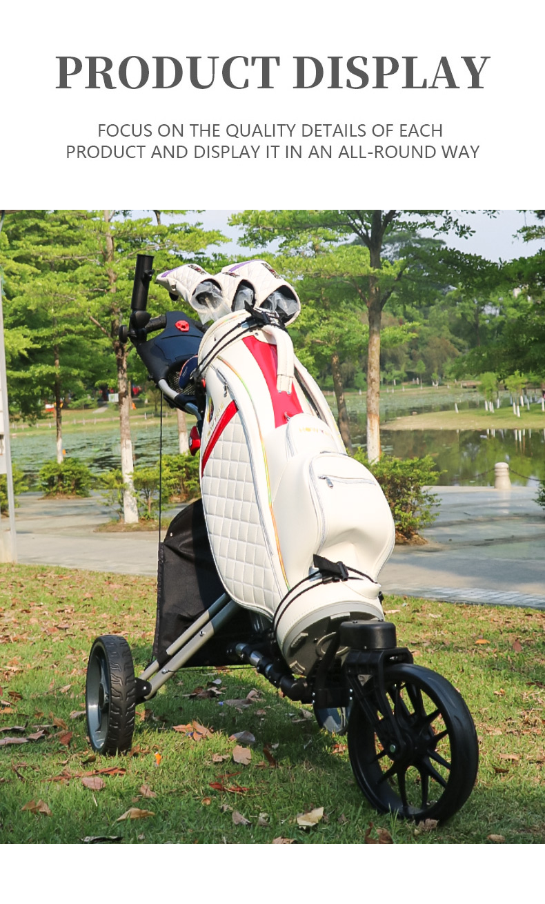 3 wheel golf push cart golf trolley display