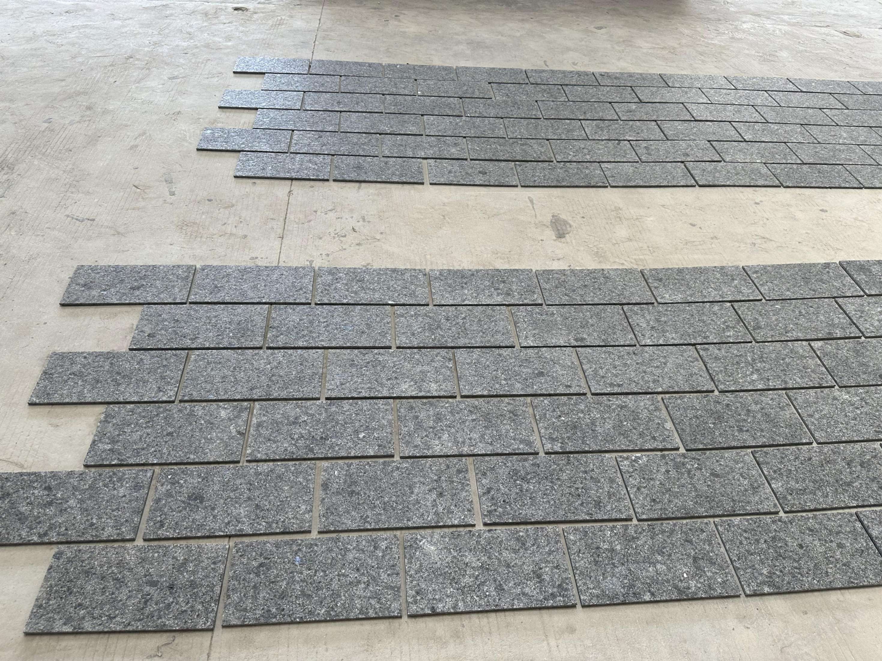 steel grey flamed granite wall, honed steel grey granite