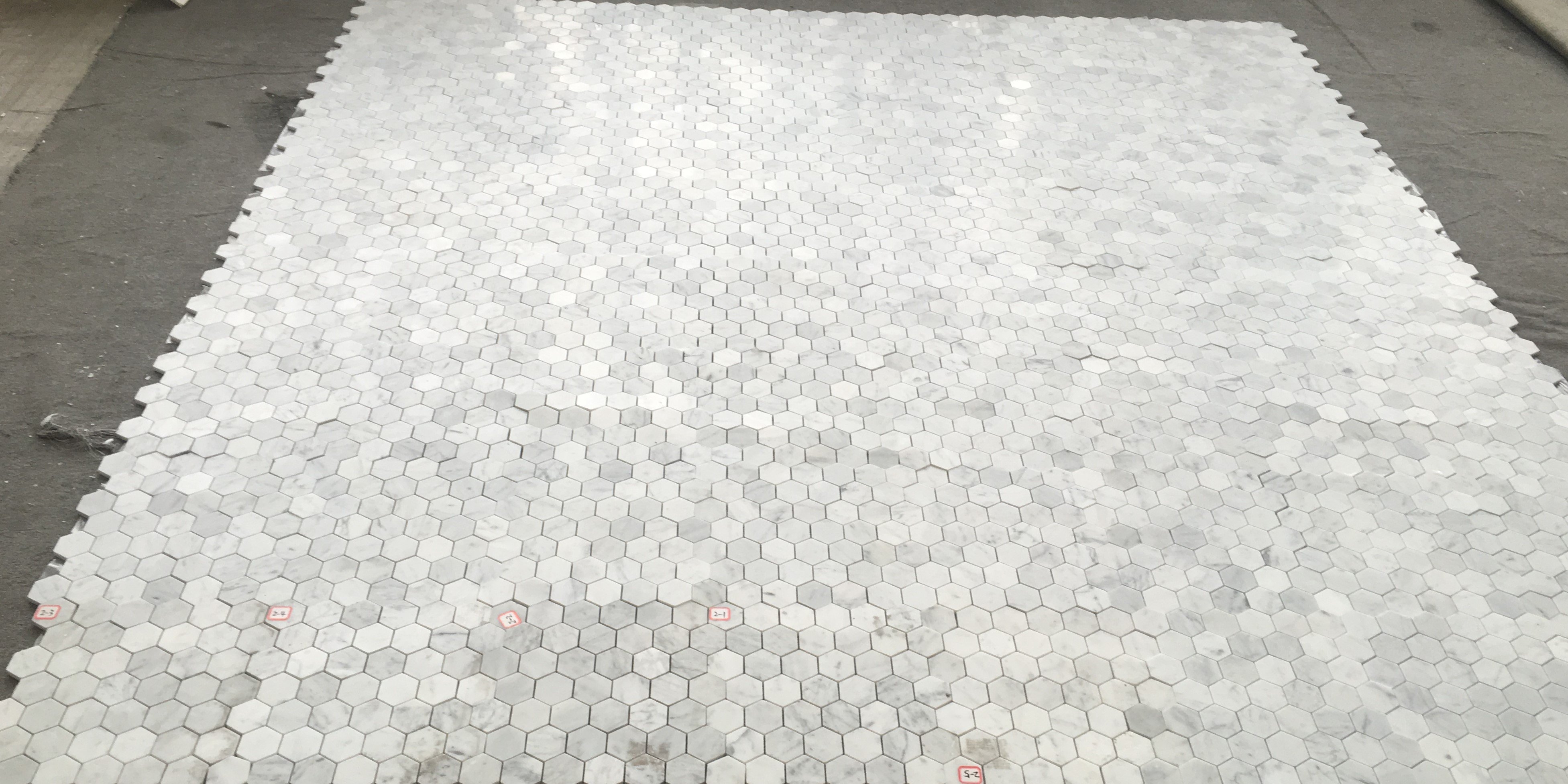 carrara marble hexagon