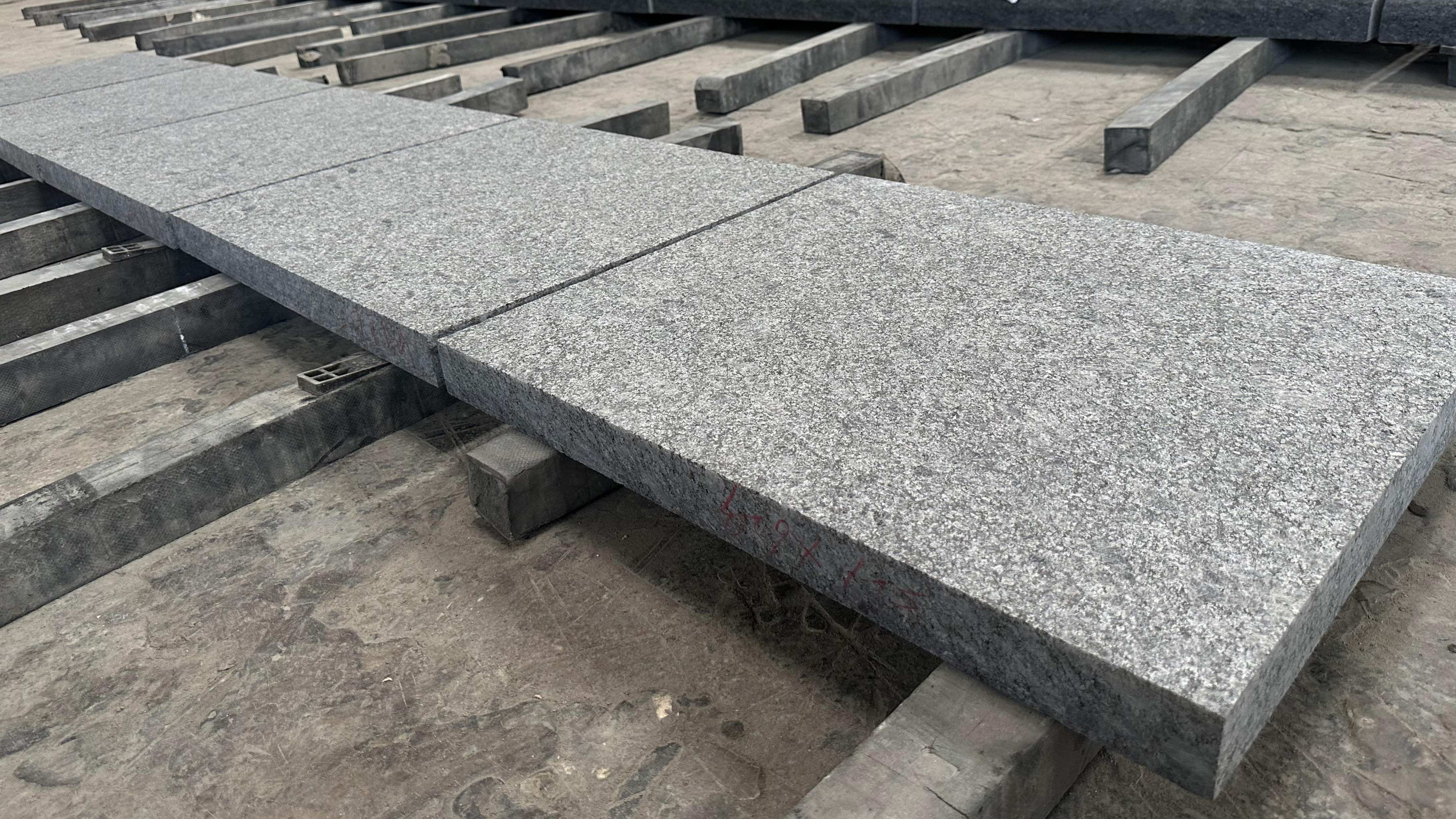 flamed steel grey granite cut to size