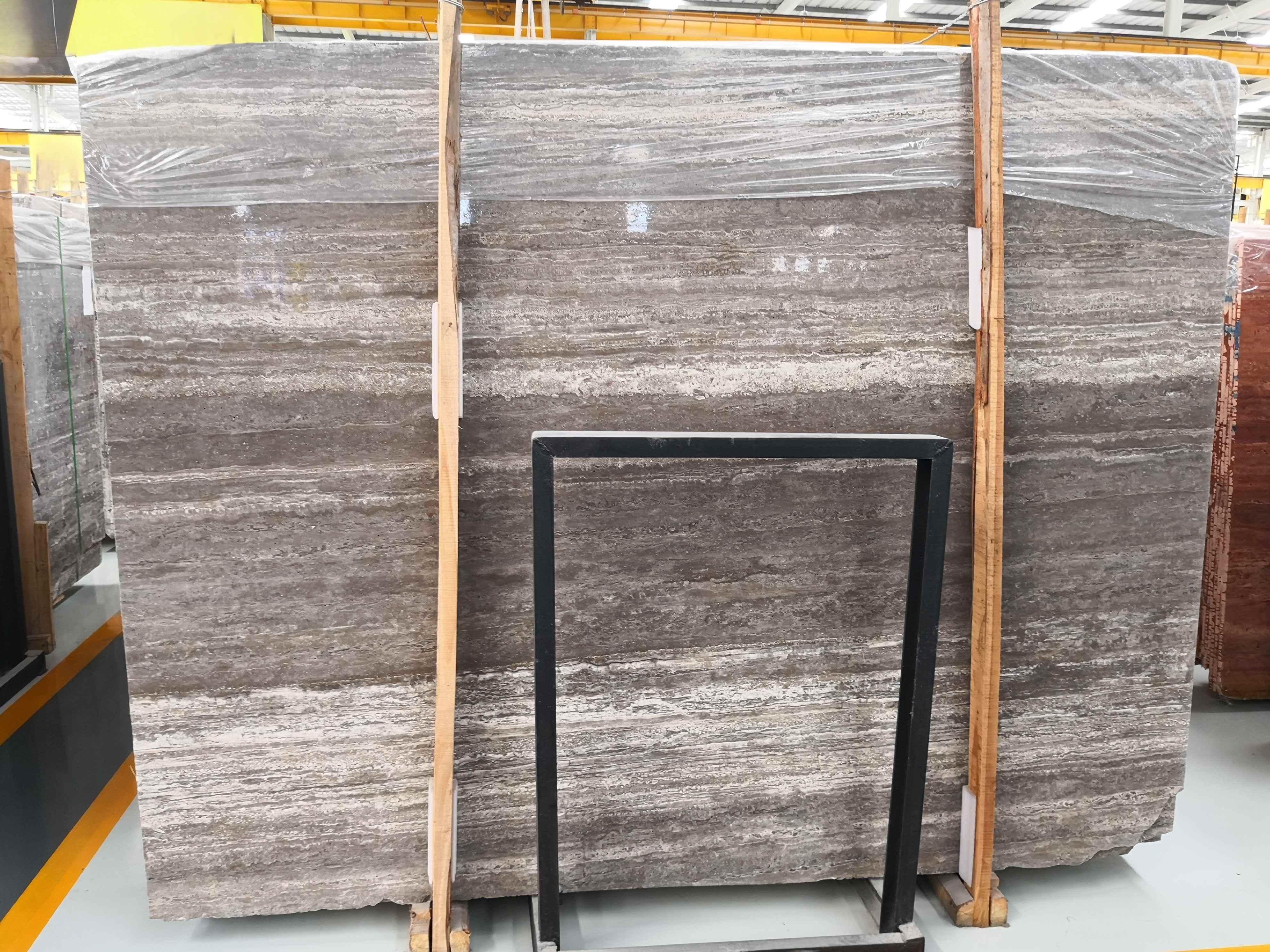 silver travertine floor tile
