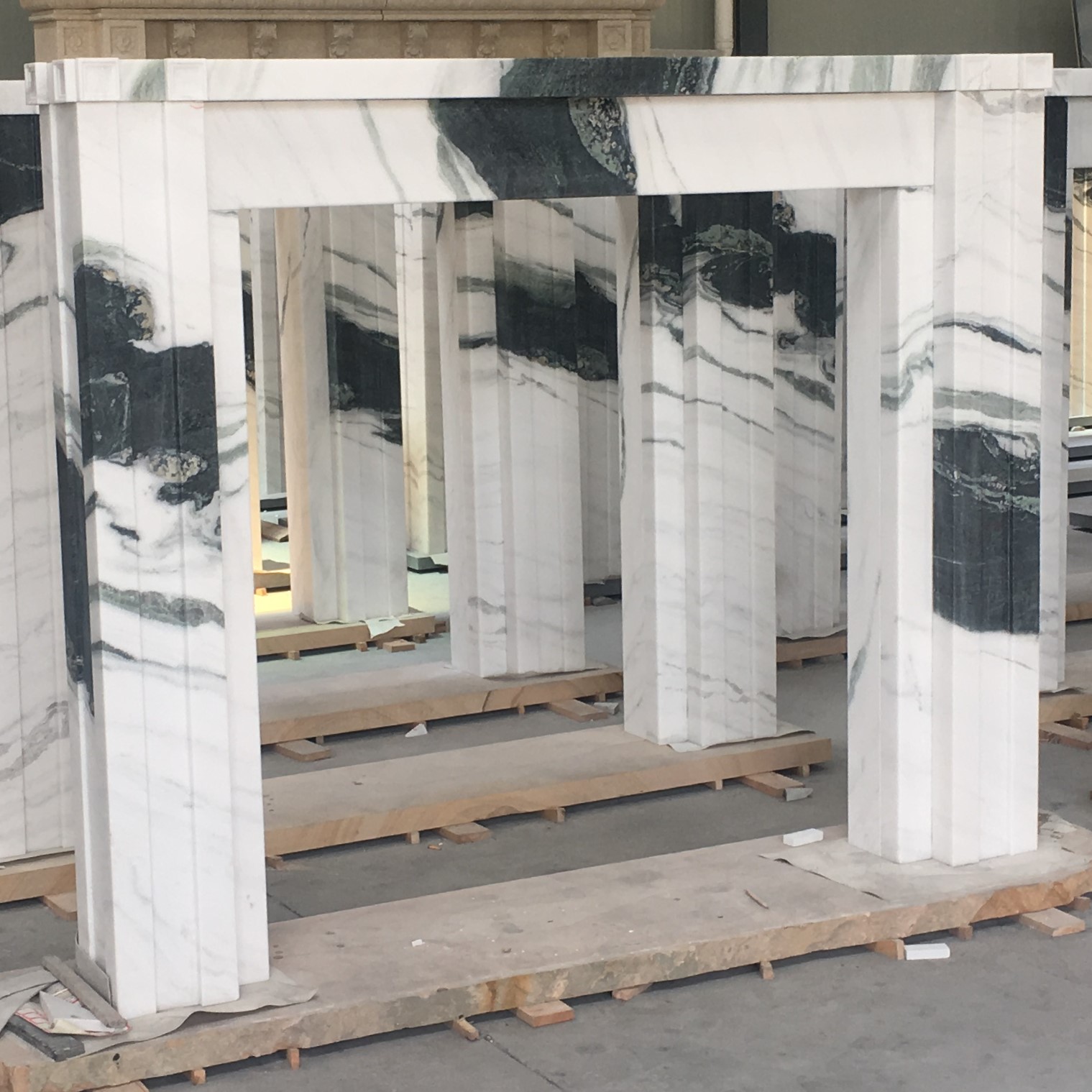 white panel fireplace
