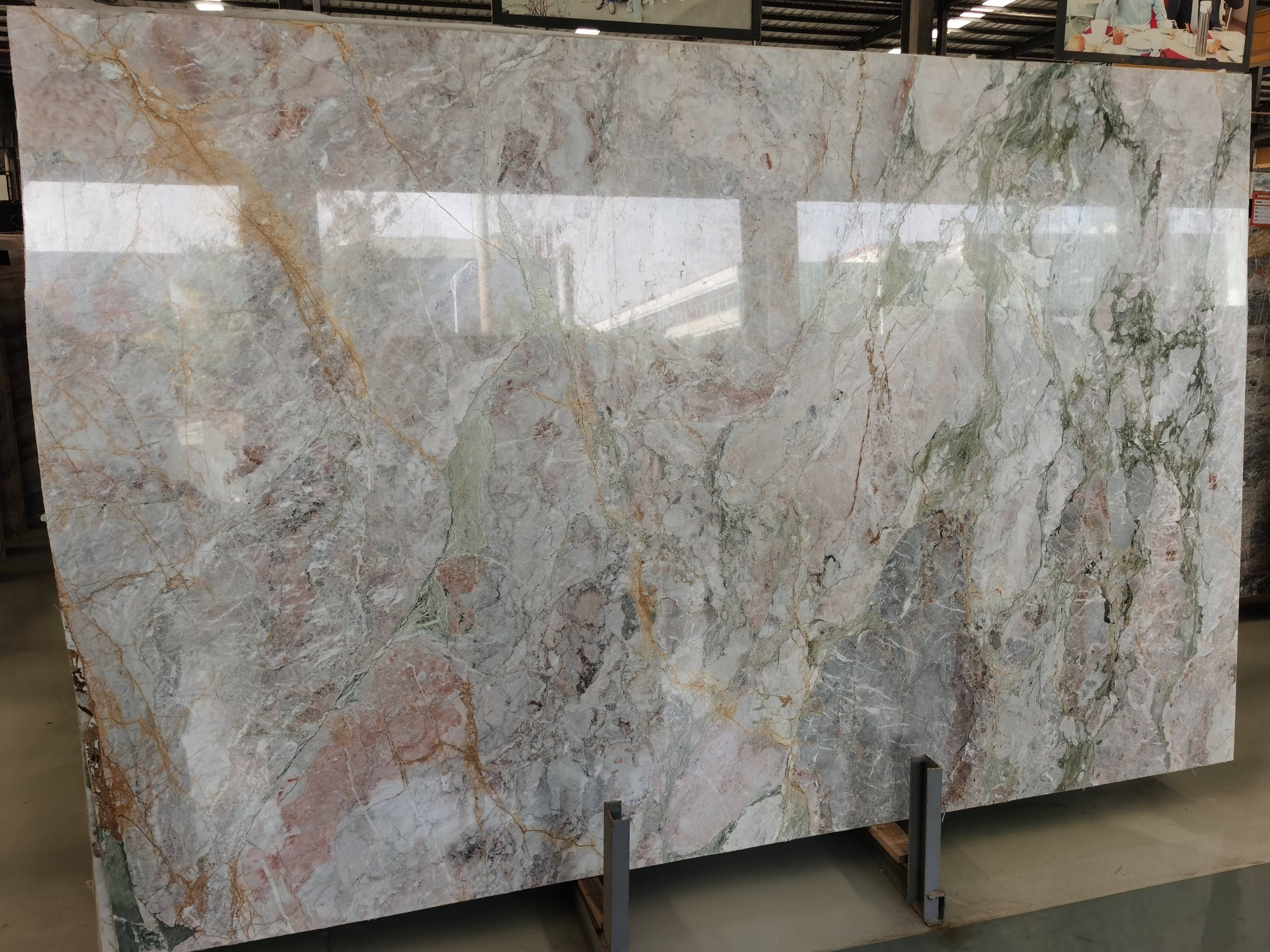 Four Seasons Marble slab, have pink, green, grey color