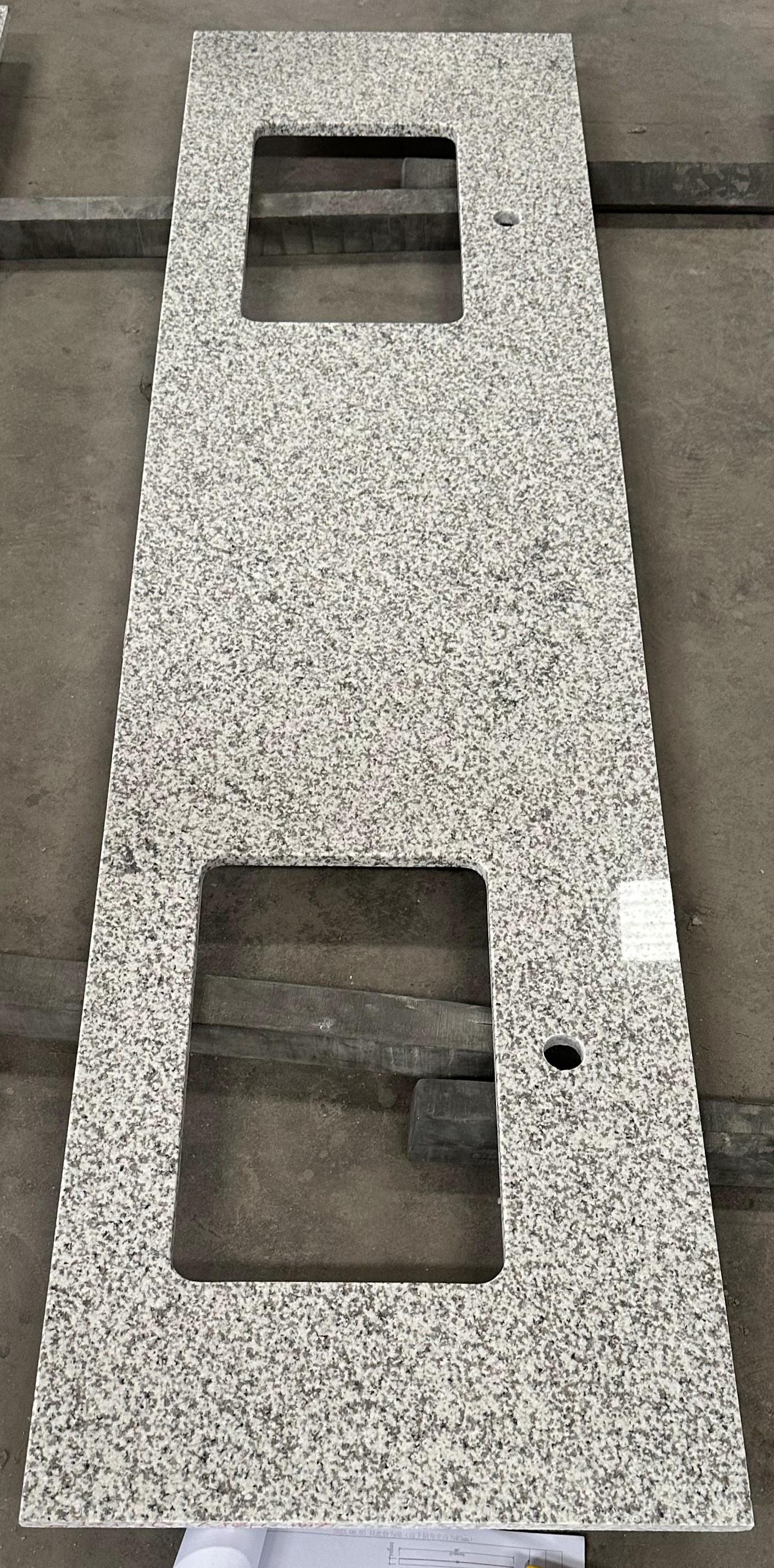 white sparkle granite bath countertop