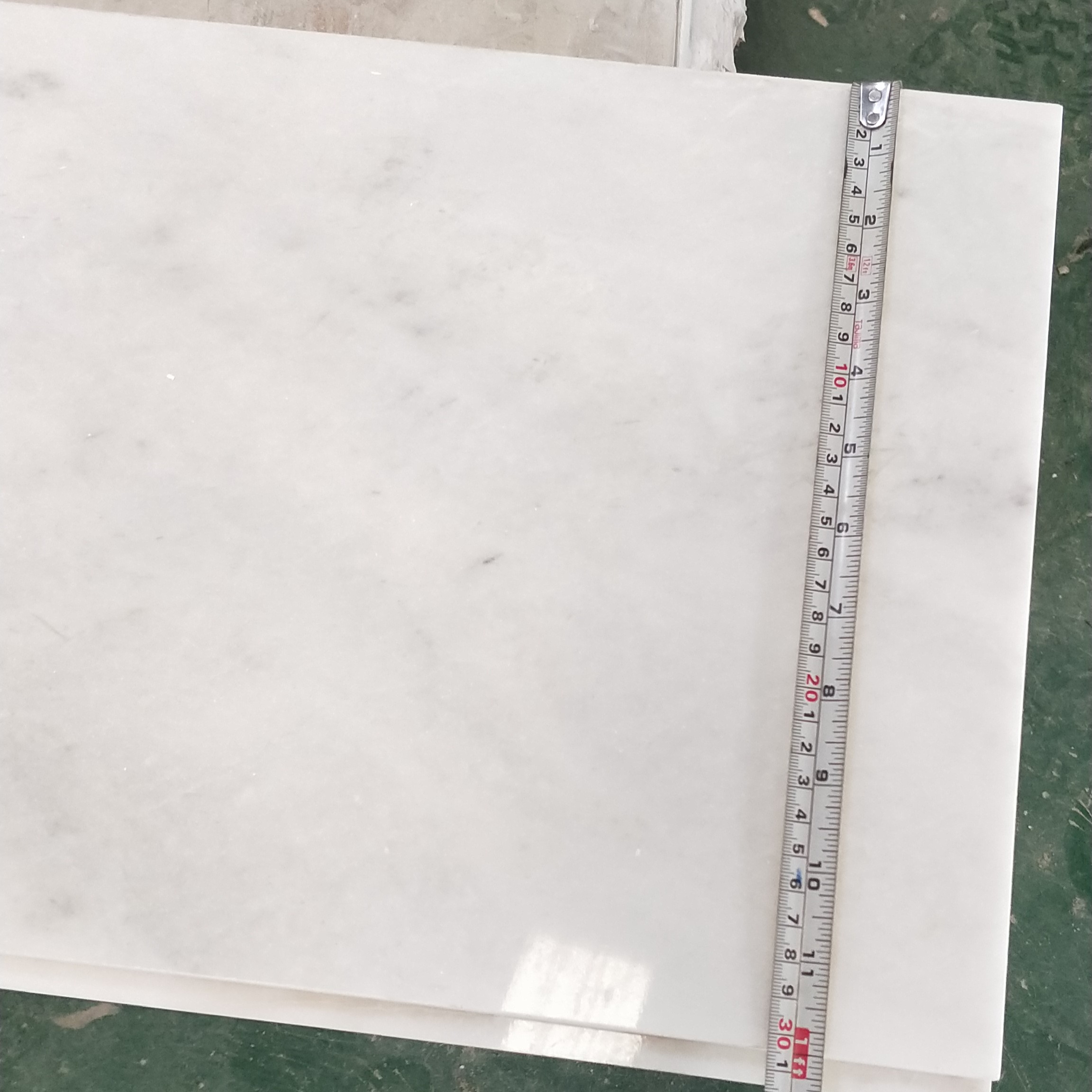 large format white marble tile
