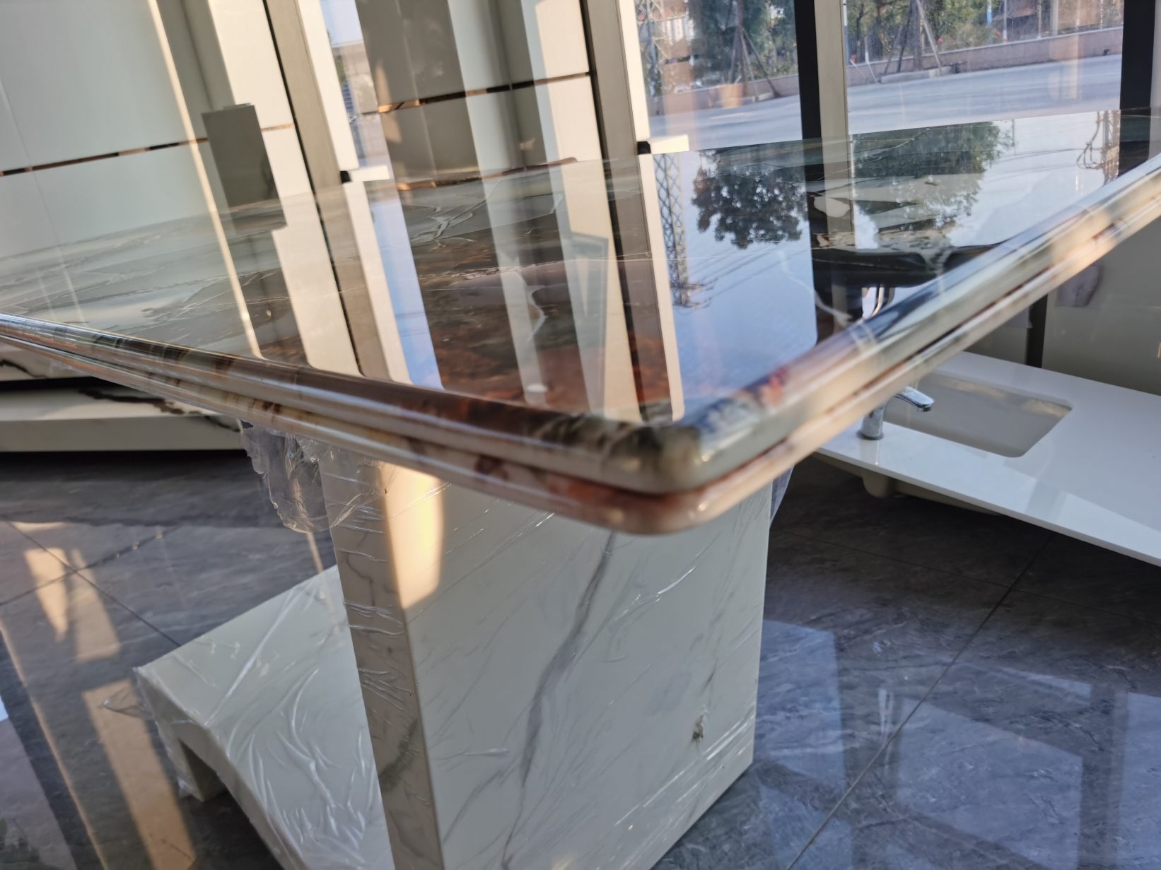 nano glass stone, nano crystallized glass stone, stone desk, stone top desk, stone desk top