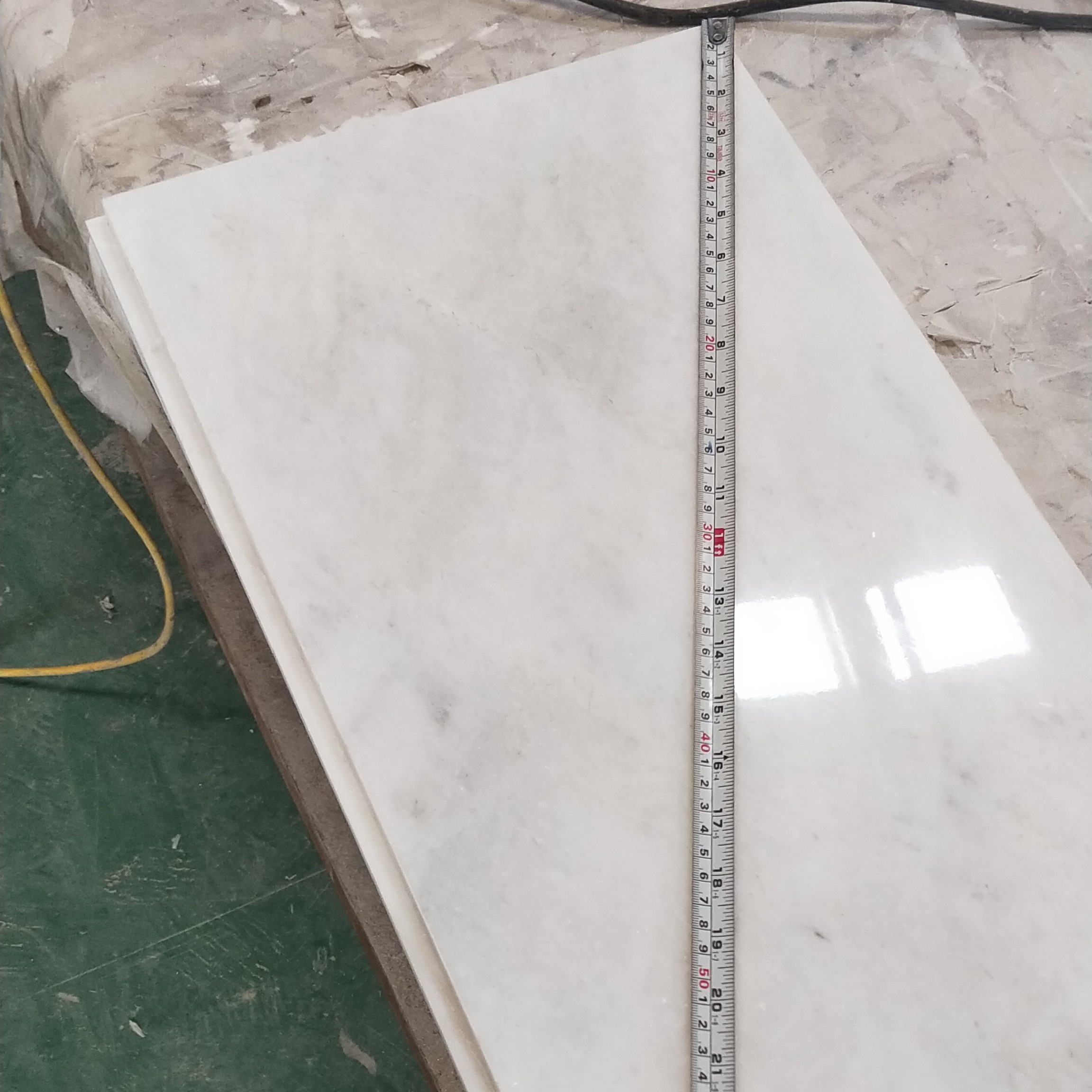 ocean white marble tile floor and decor