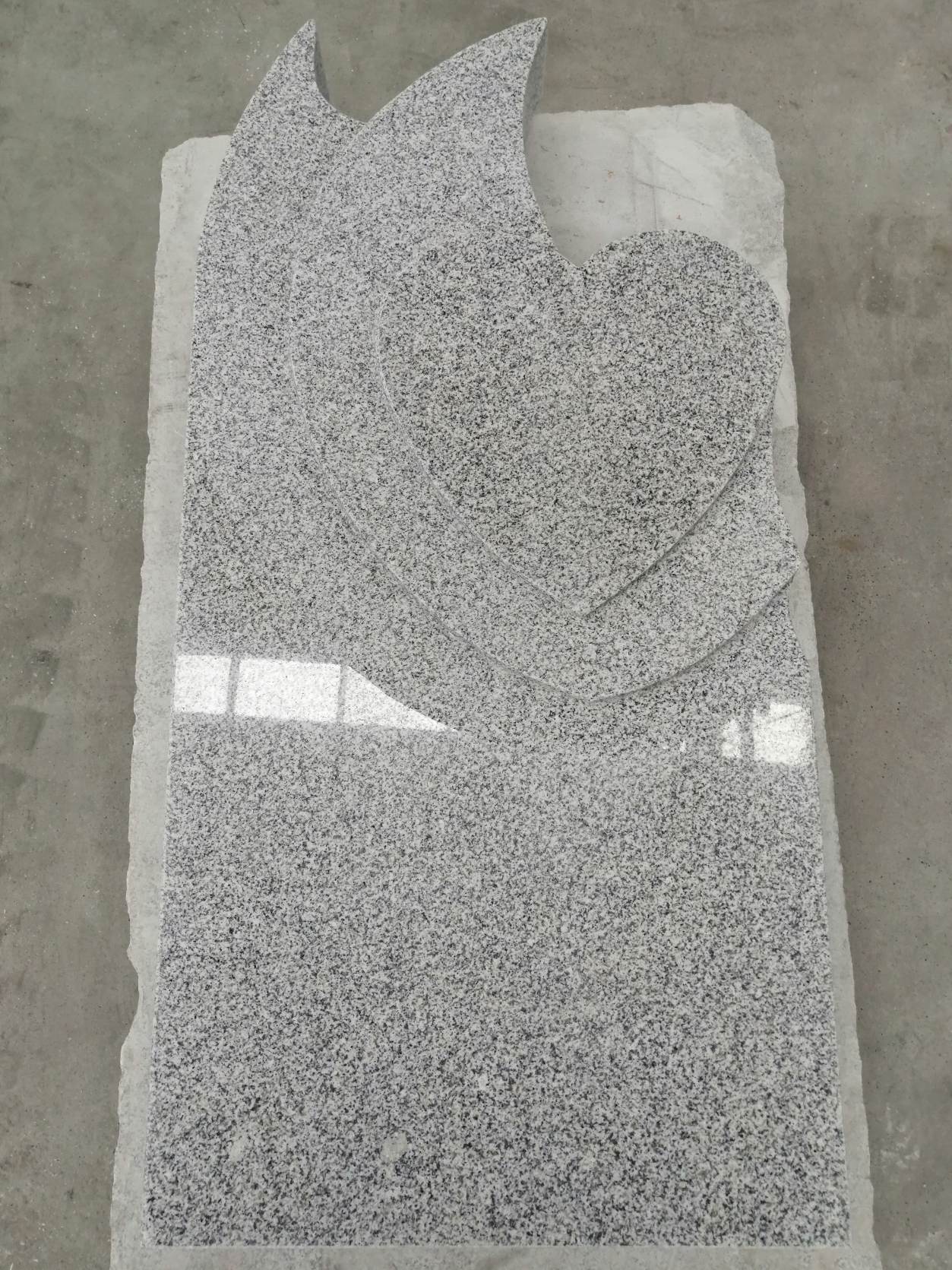 Custom Heart Shape Granite Monument, grey granite headstones,granite monument,granite headstones,heart shape granite monument