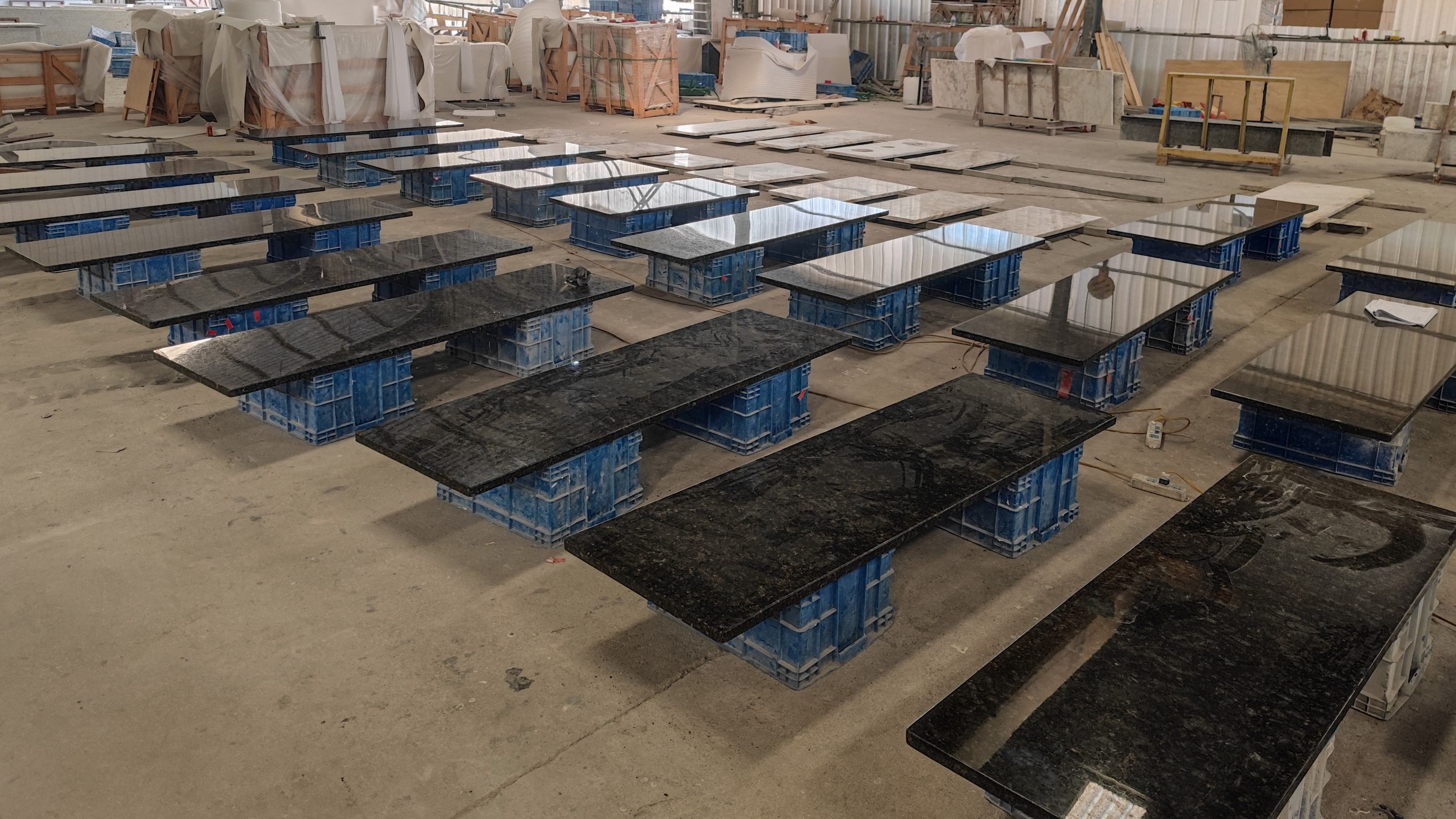 black granite countertop