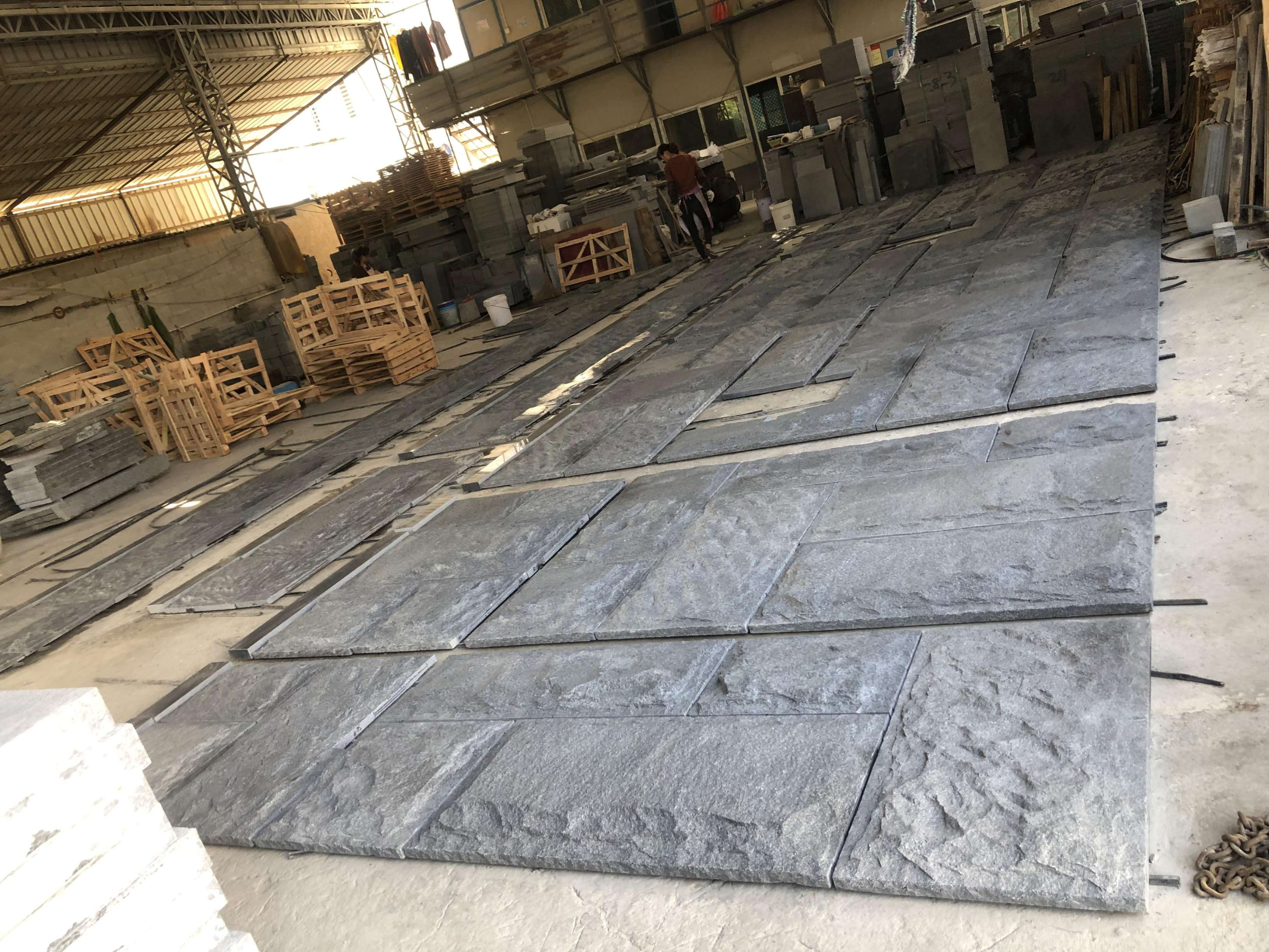 mushroom stone black tile