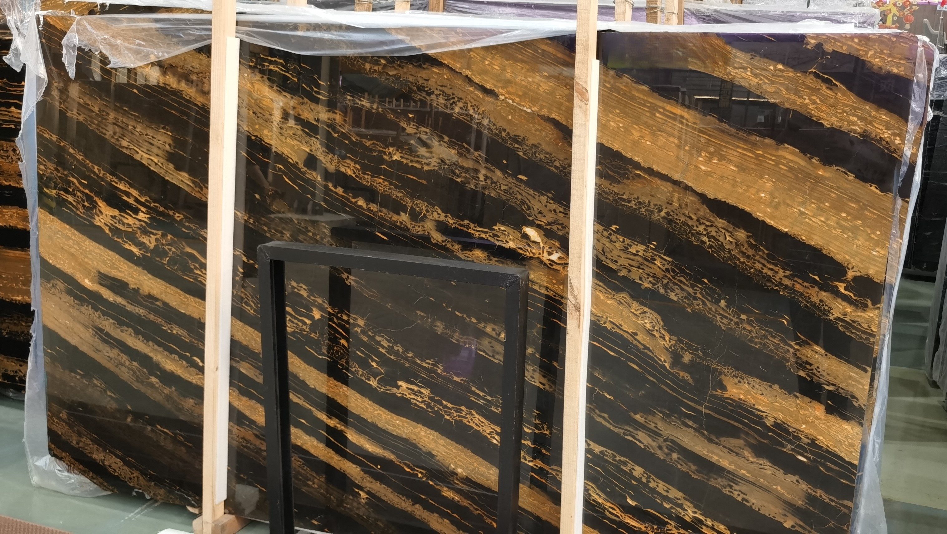 black marble with gold veins