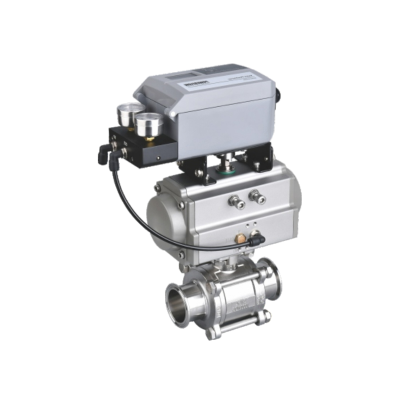 Side view of Sangyie Technology's hygienic regulating full cavity ball valve