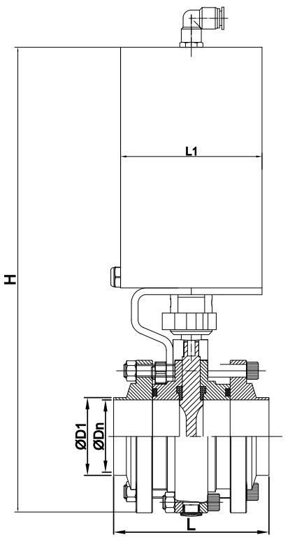 Sanitary SS pneumatic double-flanged butterfly valves, Sanitary SS pneumatic sandwich butterfly valves, Hygienic SS pneumatic double-flanged butterfly valves, sanitary valves, hygienic valves, SS valves