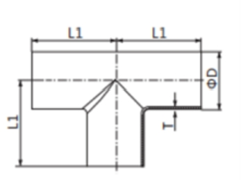 Sanitary stainless steel weld tees, Hygienic stainless steel weld tees, Sanitary weld tees, sanitary fittings, hygienic fittings, SS fittings