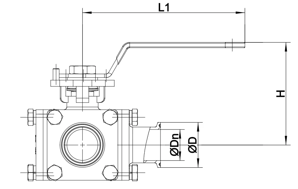 Sanitary non-retention 3-way ball valves, Sanitary non-retention 3-way ball valves, Sanitary non-retention 3-way ball valves, sanitary valves, hygienic valves, SS valves