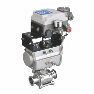 Side view of Sangyie Technology's hygienic regulating full cavity ball valve
