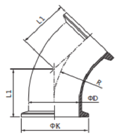 Hygienic clamp bends, Sanitary clamp bends, Hygienic SS clamp bends, sanitary fittings, hygienic fittings, SS fittings