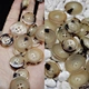 Natural 4-holes buffalo horn button