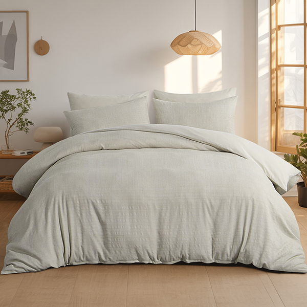 AB-Side Yarn-Dyed Jacquard Brushed Duvet Cover Set